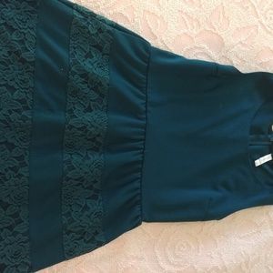 Fit and flare dress with lace insert